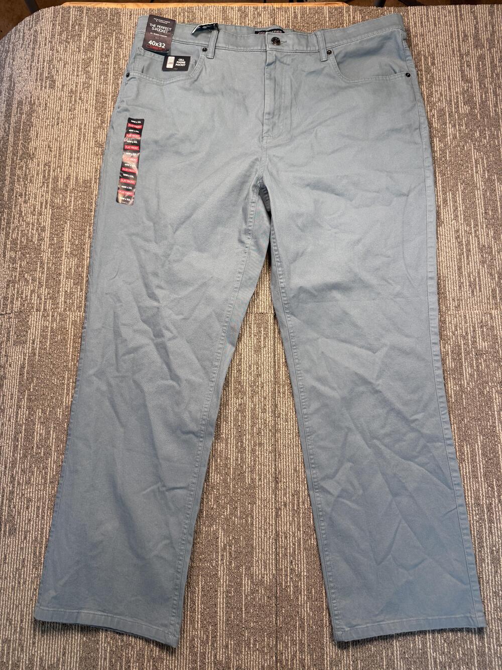 Roundtree & Yorke The Perfect 5-Pocket Jeans Mens 40x32 Blue Straight Denim